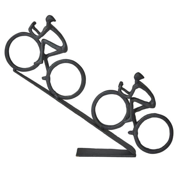 Metal figur cykel/bakke 33x5x26cm sort