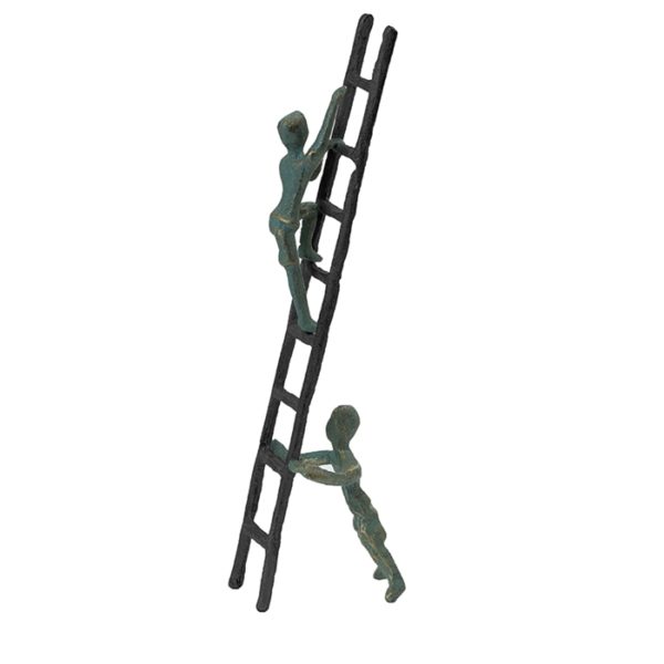 Ladder metalfigur sort/antik grøn