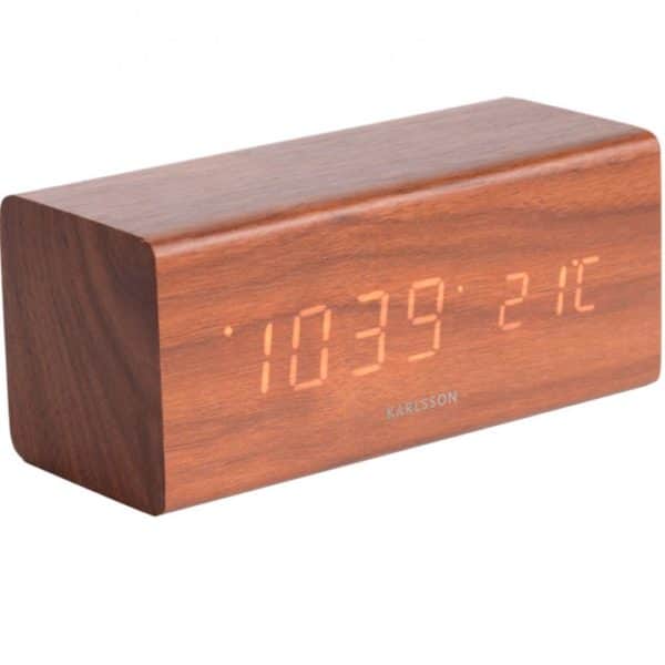 Karlsson  Alarm clock Block dark wood veneer