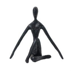 Metal figur yoga 11x7x10cm sort
