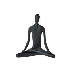 Metal figur yoga 9x6x11 cm sort