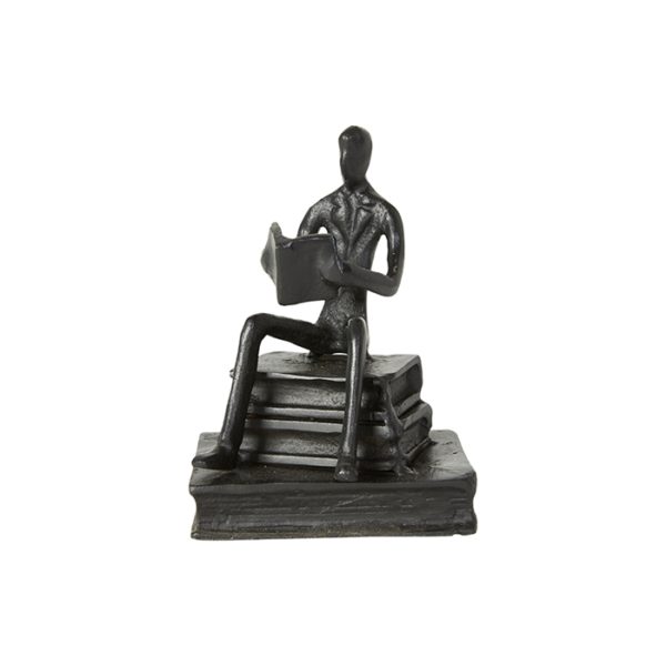 Speedtsberg metal Figur mand/bog 10x9x13